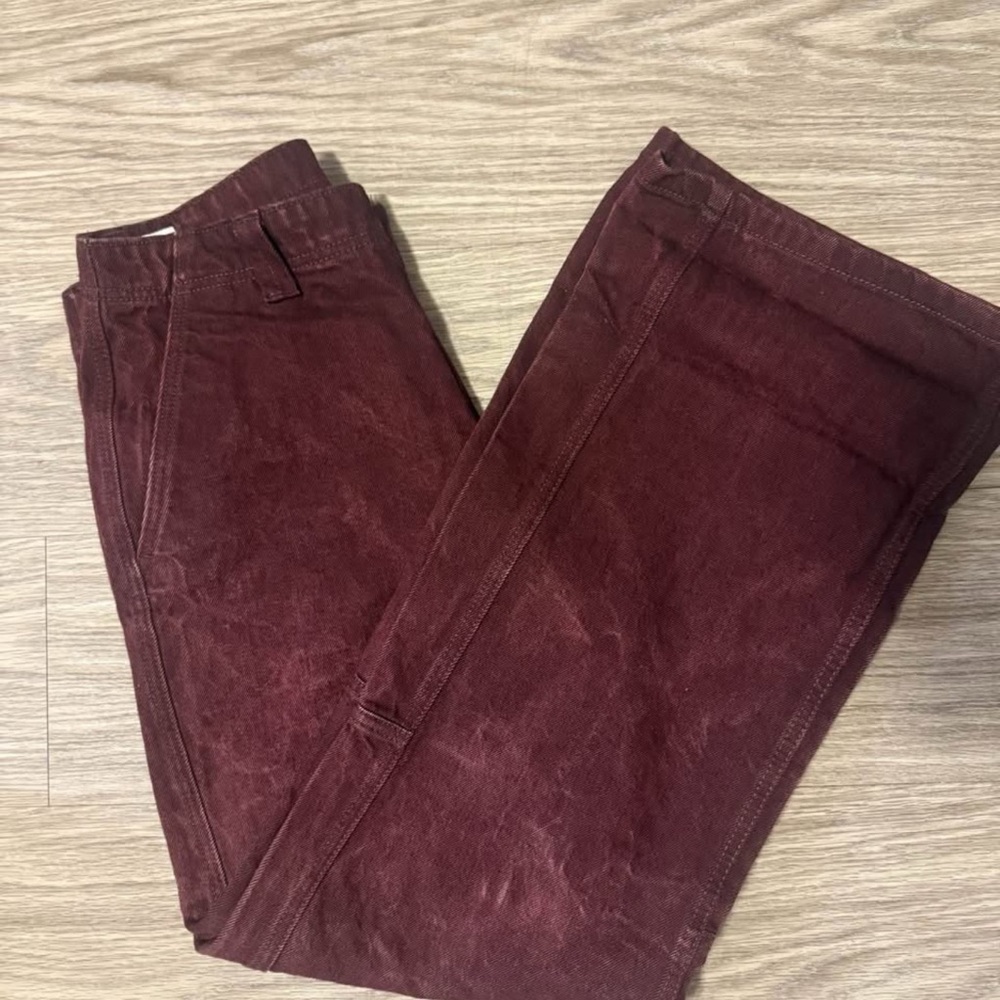 Zara Men's Corduroy Pants in Deep Burgundy